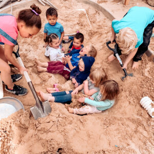 Children playing in a sandbox